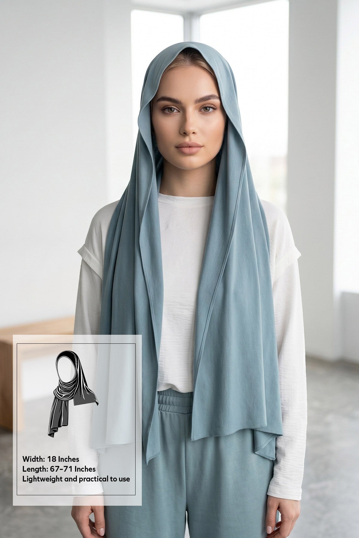 Non-Slip Practical Jersey Hijab Shawl,PS-60 Dark Mint