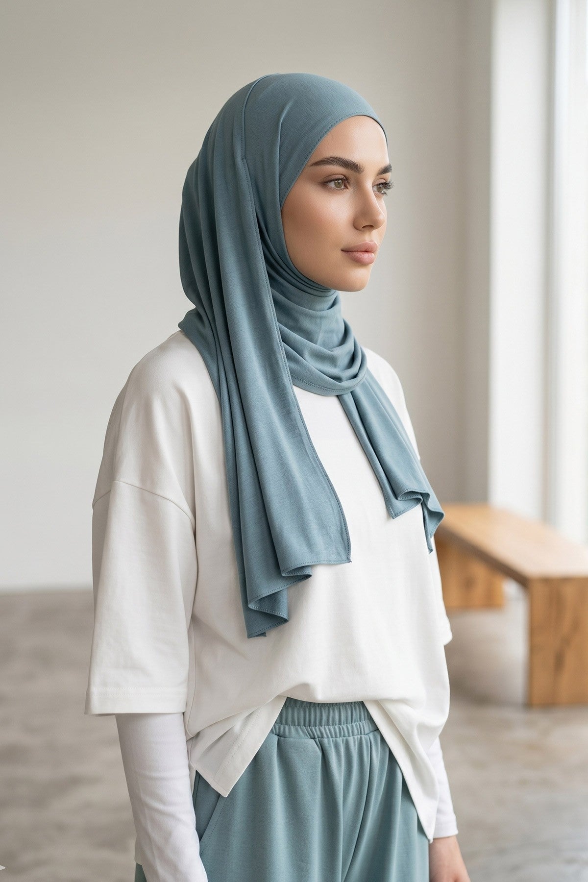 Non-Slip Practical Jersey Hijab Shawl,PS-60 Dark Mint