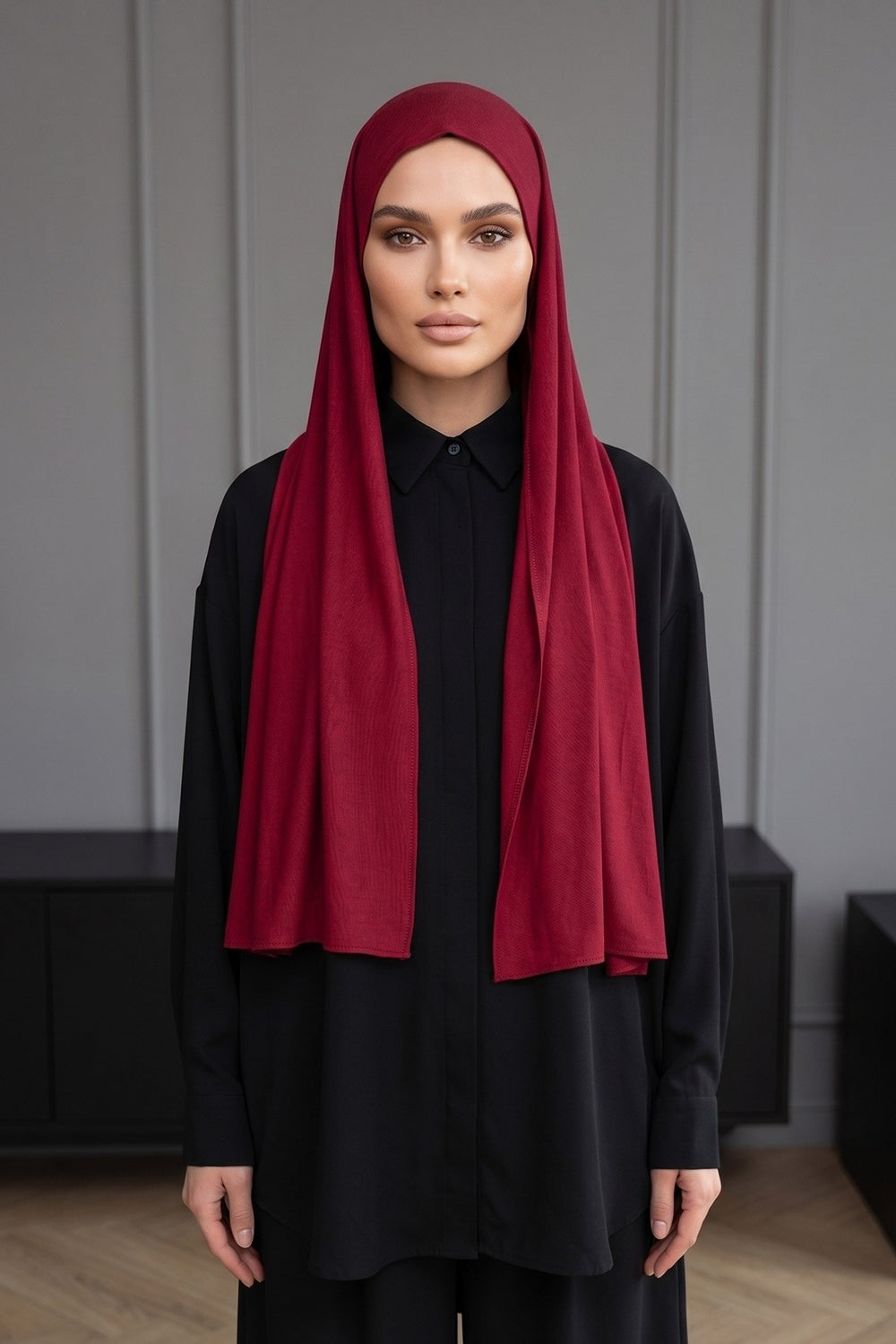 Non-Slip Practical Jersey Hijab Shawl,PS-60 Maroon