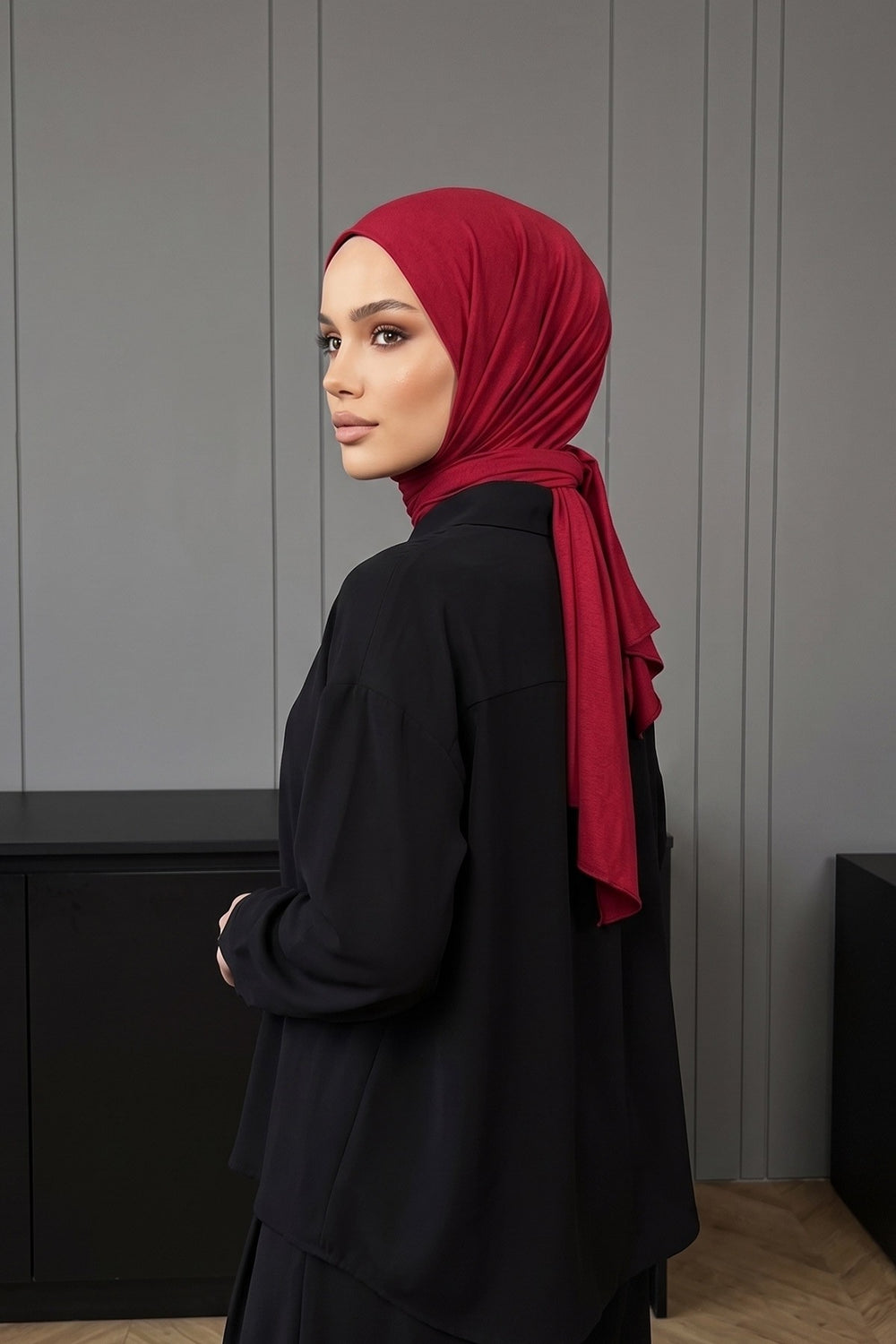 Non-Slip Practical Jersey Hijab Shawl,PS-60 Maroon