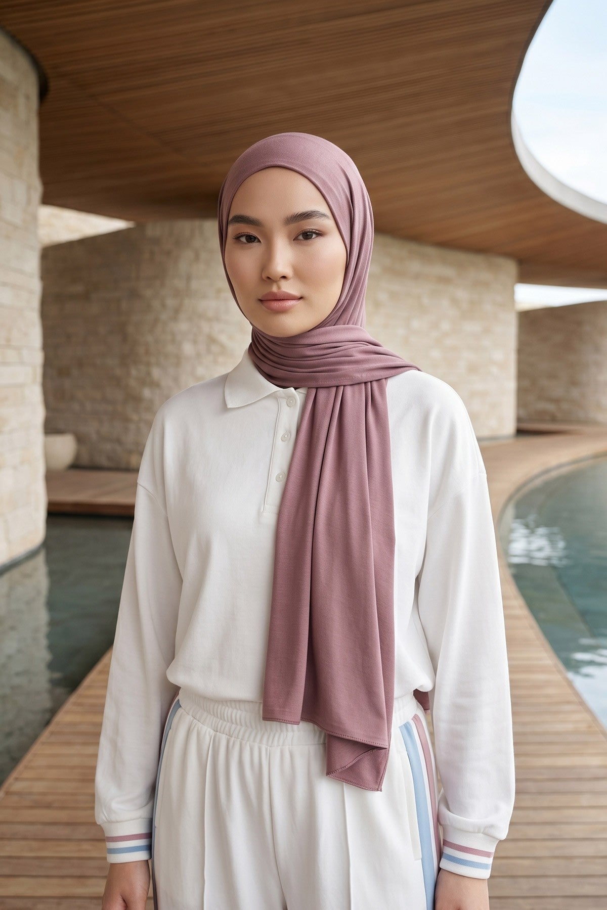 Non-Slip Practical Jersey Hijab Shawl,PS-60 Dusty Rose