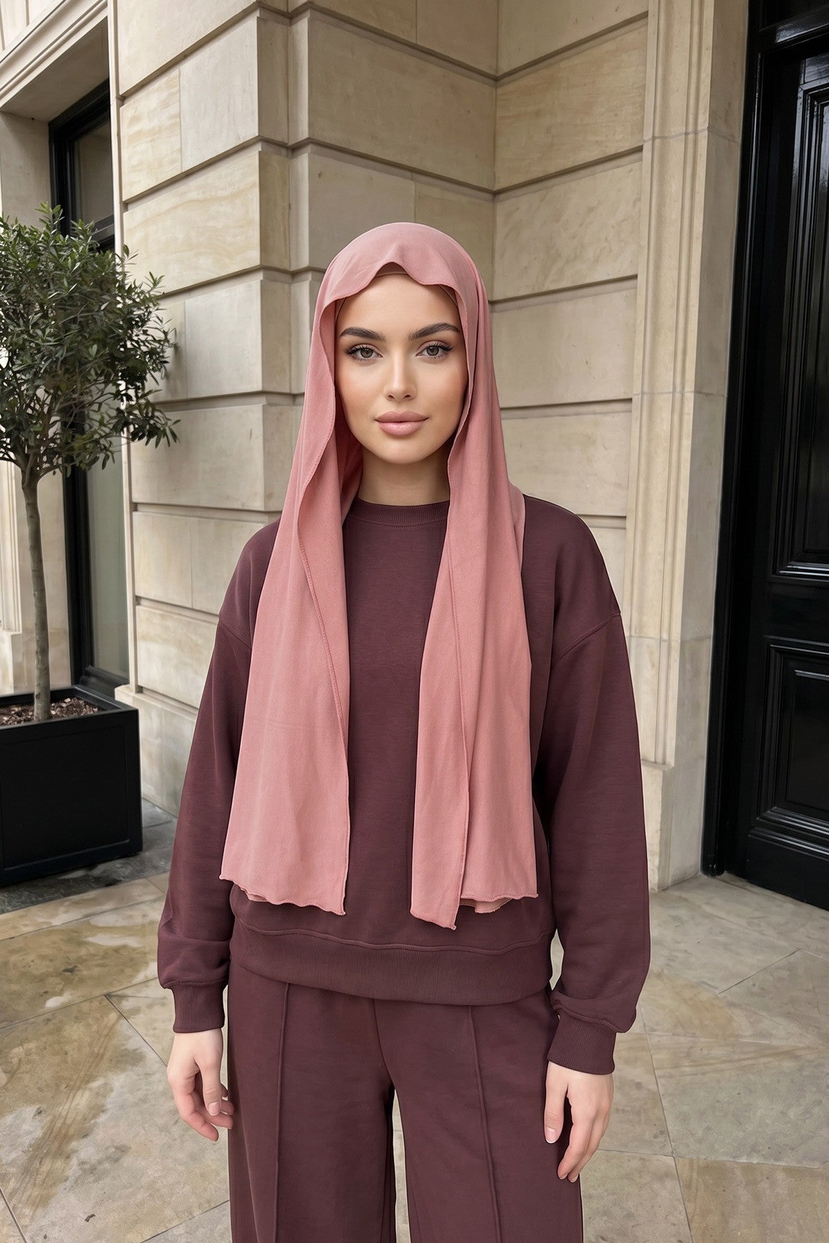 Non-Slip Practical Jersey Hijab Shawl,PS-60 Cappucino