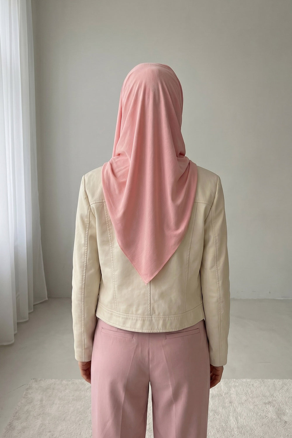 Non-Slip Practical Jersey Hijab Shawl,PS-60 Powder