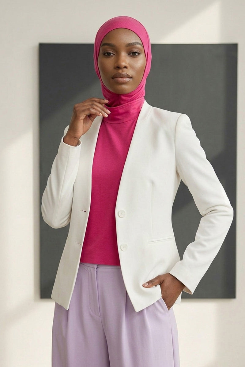 One-Piece Jersey Hijab & Neck Cover Set, Full Coverage Bonnet,DK-2
