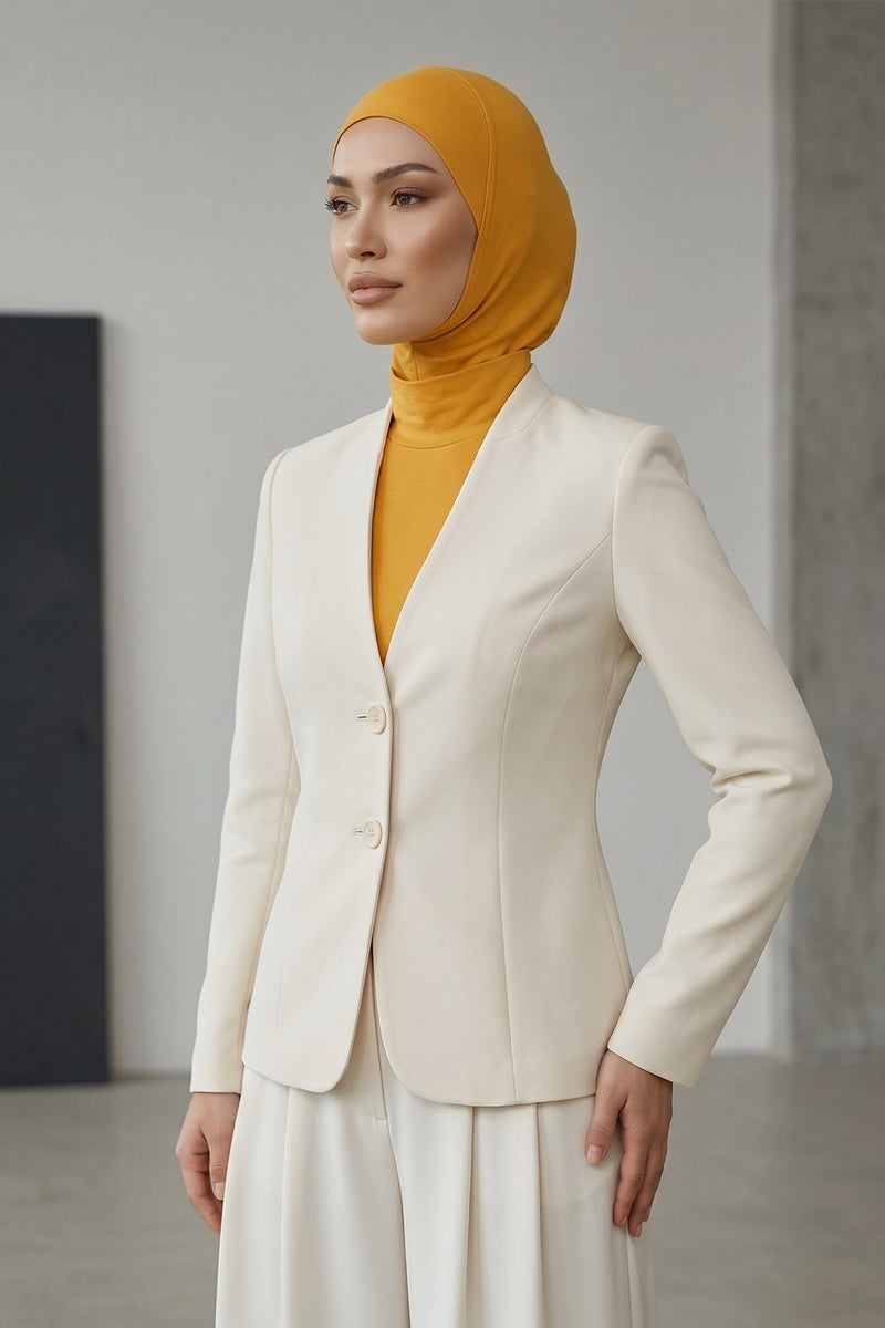 One-Piece Jersey Hijab & Neck Cover Set, Full Coverage Bonnet,DK-2