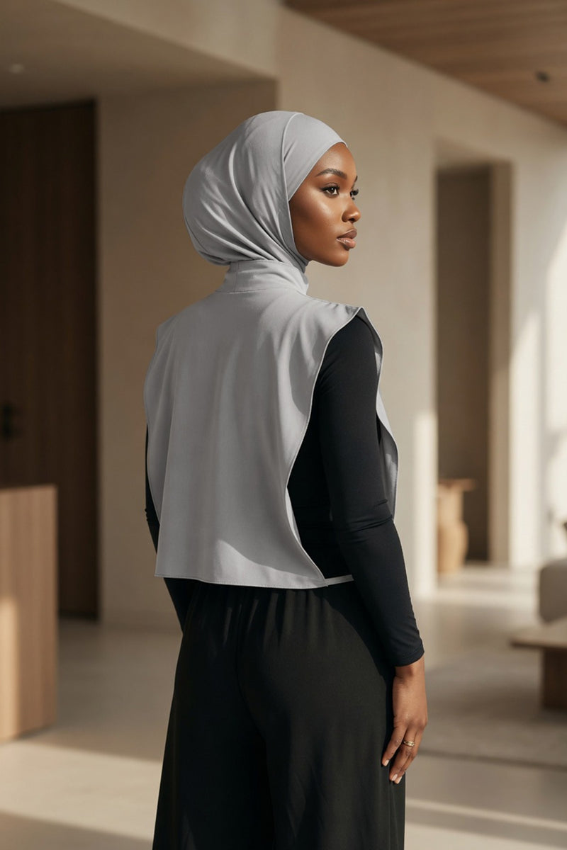 One-Piece Jersey Hijab & Neck Cover Set, Full Coverage Bonnet,DK-2