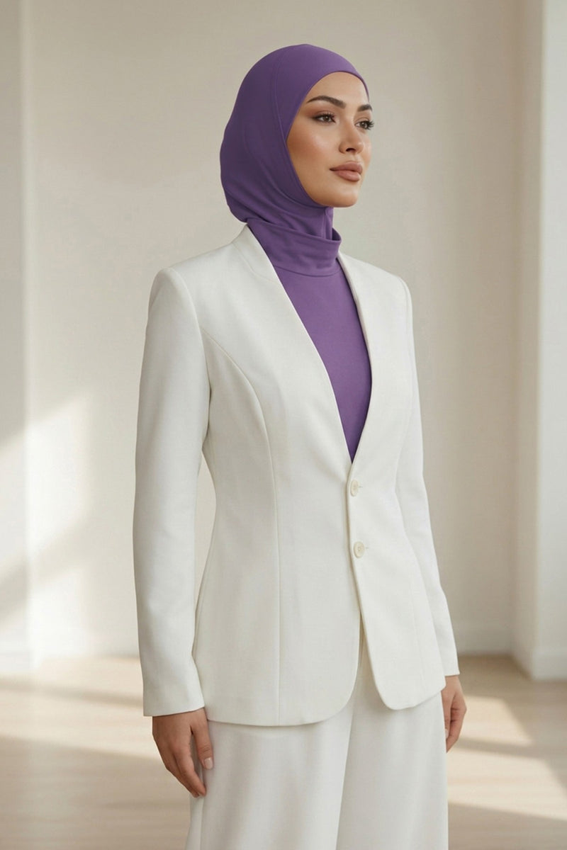 One-Piece Jersey Hijab & Neck Cover Set, Full Coverage Bonnet,DK-2