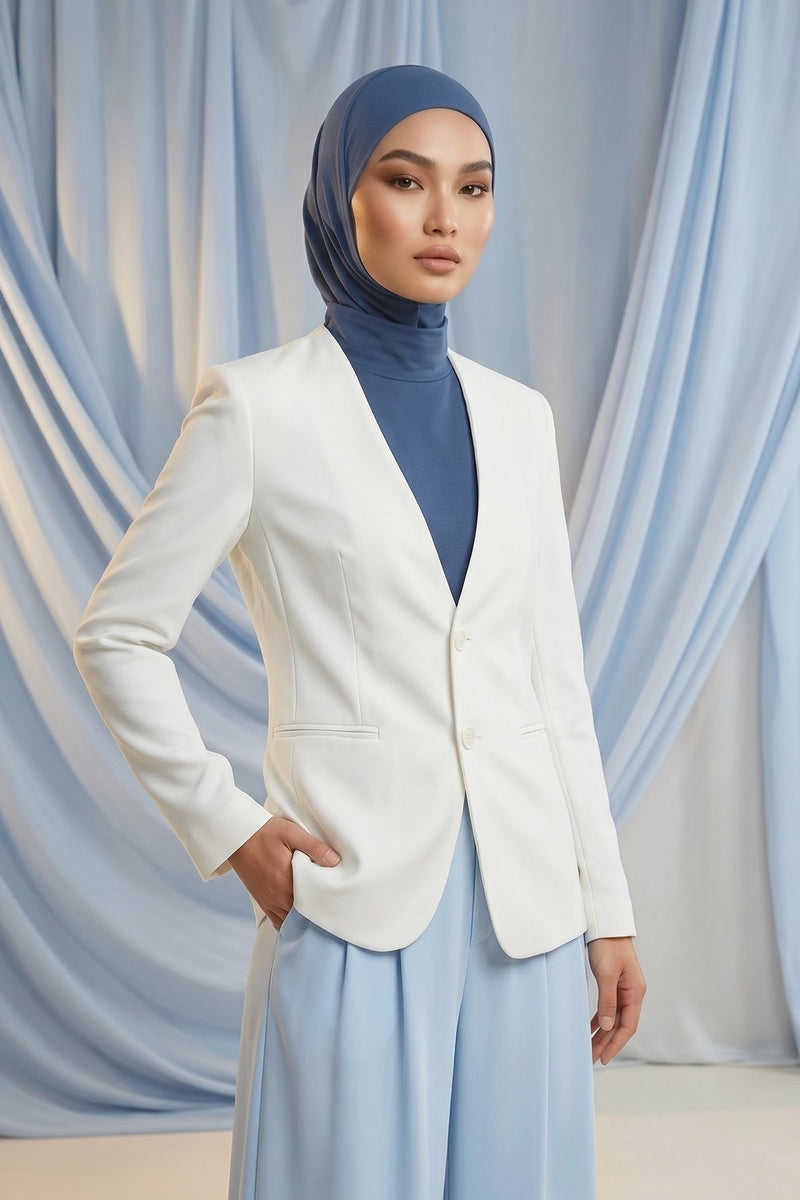 One-Piece Jersey Hijab & Neck Cover Set, Full Coverage Bonnet,DK-2