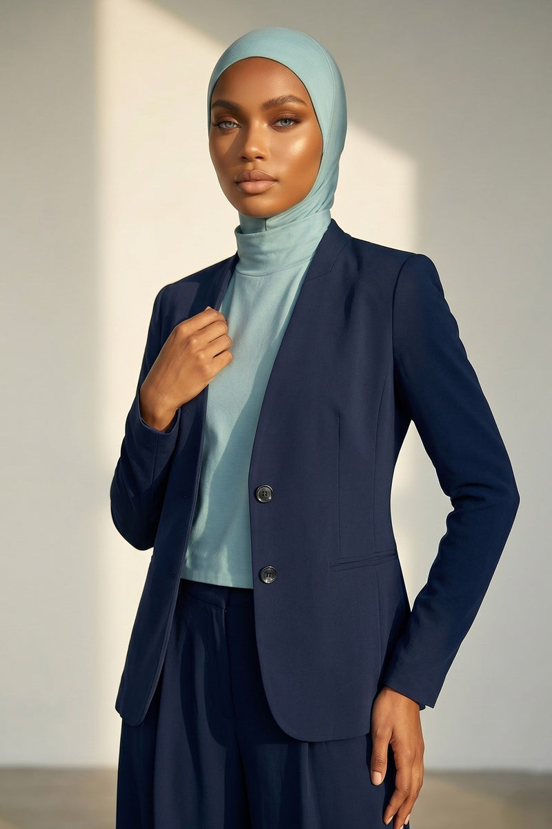 One-Piece Jersey Hijab & Neck Cover Set, Full Coverage Bonnet,DK-2