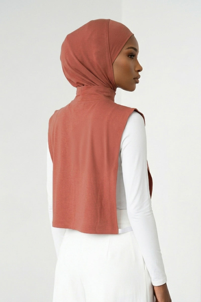 One-Piece Jersey Hijab & Neck Cover Set, Full Coverage Bonnet,DK-2