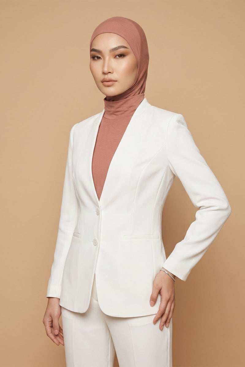 One-Piece Jersey Hijab & Neck Cover Set, Full Coverage Bonnet,DK-2