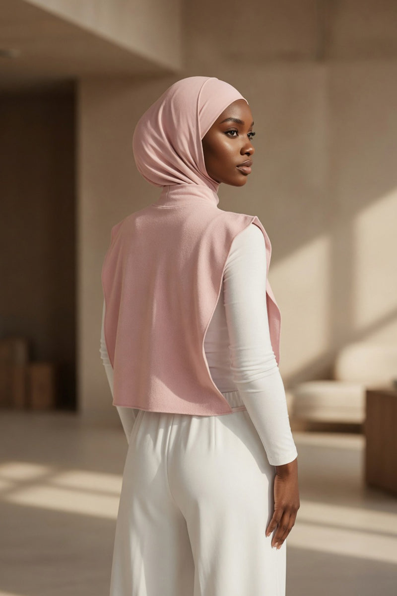 One-Piece Jersey Hijab & Neck Cover Set, Full Coverage Bonnet,DK-2
