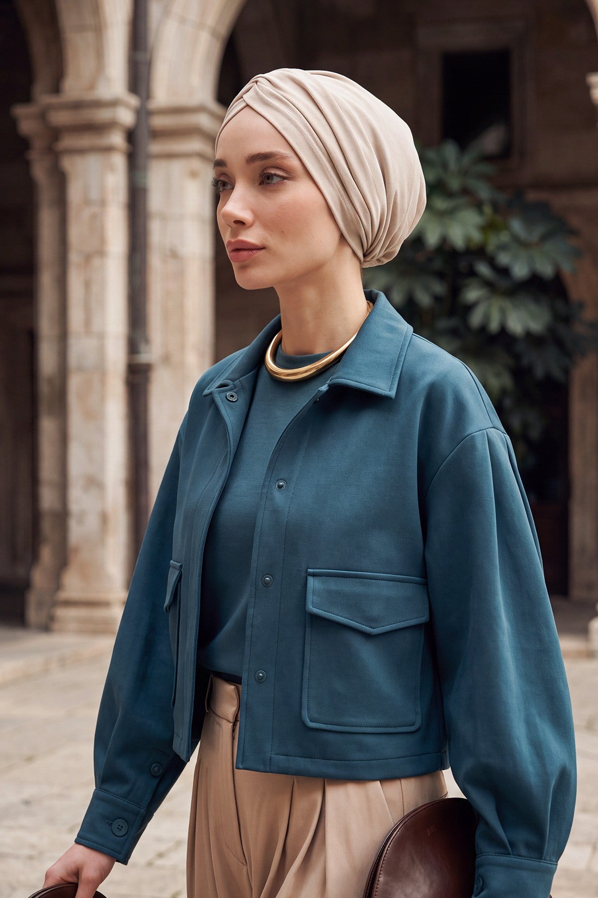 One Size Twist Front Bonnet Hijab, Soft Stretch Double Face Fabric Turban for Women, Modest All Seasons Underscarf Cap,B-9O