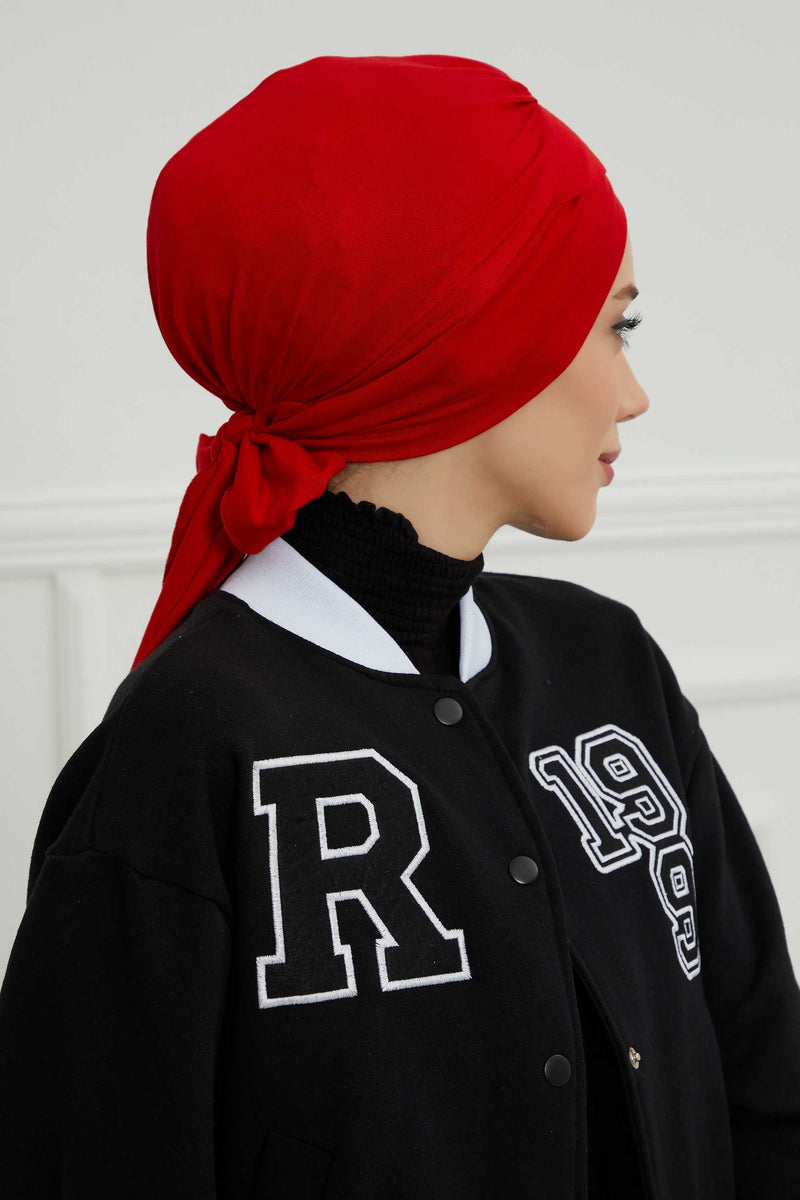 Plain Instant Turban Cotton Scarf Head Wrap, Belted Turban Bonnet for Women, Chic Design Instant Turban Hijab, Plain Chemo Bonnet Cap,B-31