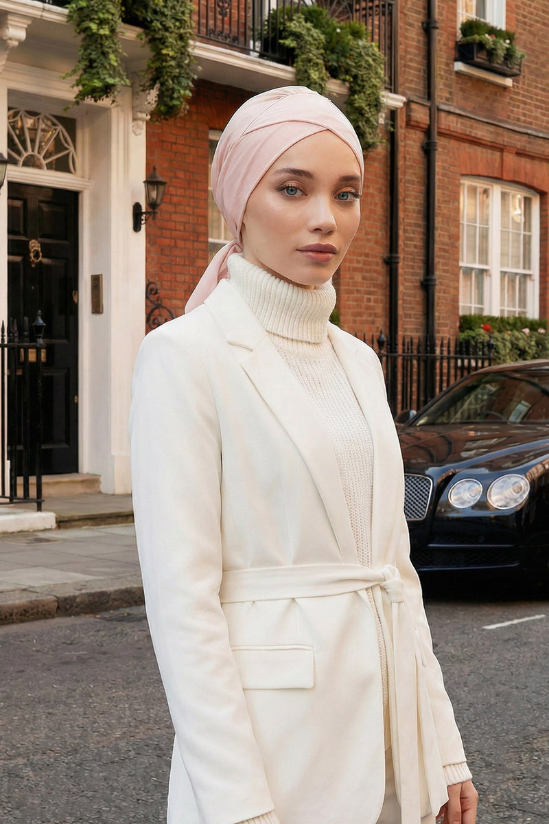 Plain Instant Turban Cotton Scarf Head Wrap, Belted Turban Bonnet for Women, Chic Design Instant Turban Hijab, Plain Chemo Bonnet Cap,B-31