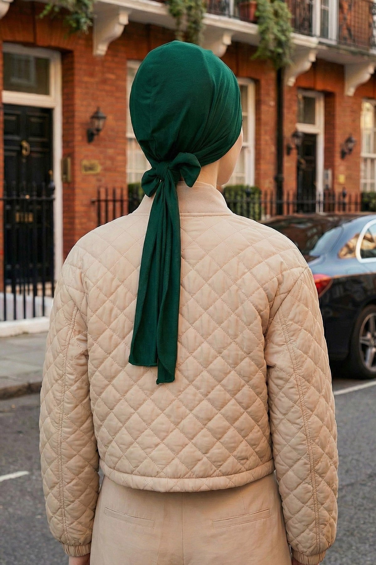 Plain Instant Turban Cotton Scarf Head Wrap, Belted Turban Bonnet for Women, Chic Design Instant Turban Hijab, Plain Chemo Bonnet Cap,B-31 Green