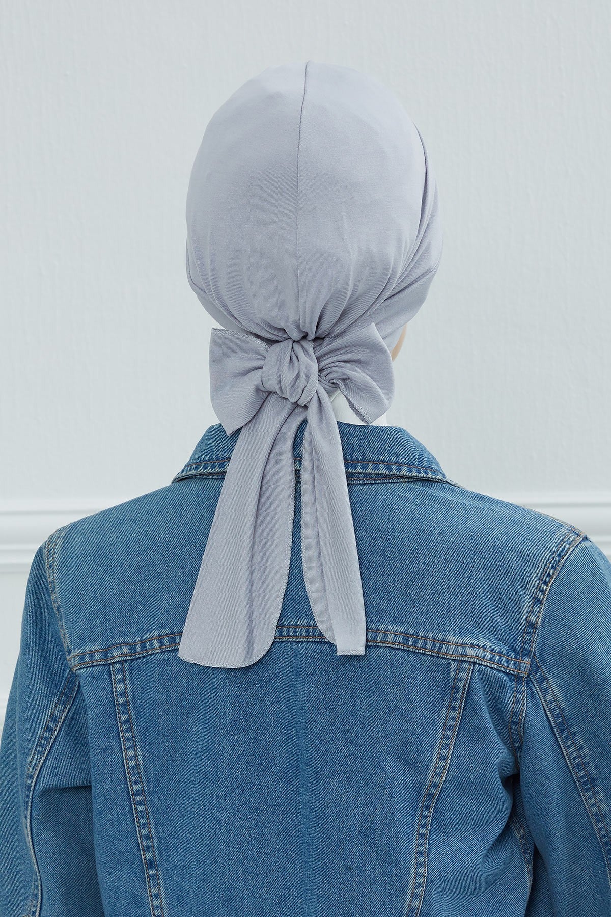 Plain Instant Turban Cotton Scarf Head Wrap, Belted Turban Bonnet for Women, Chic Design Instant Turban Hijab, Plain Chemo Bonnet Cap,B-31 Grey 2