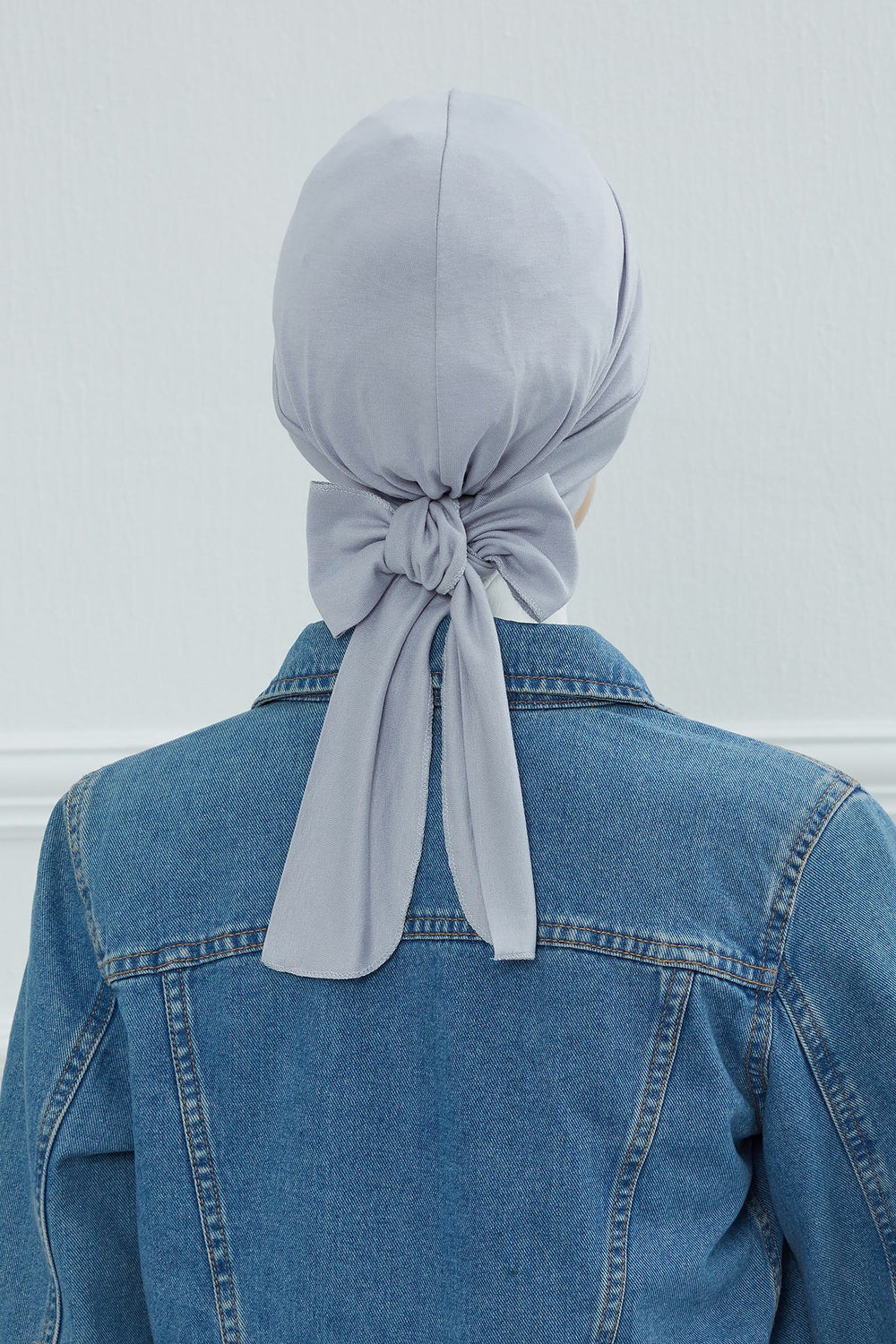 Plain Instant Turban Cotton Scarf Head Wrap, Belted Turban Bonnet for Women, Chic Design Instant Turban Hijab, Plain Chemo Bonnet Cap,B-31 Grey 2
