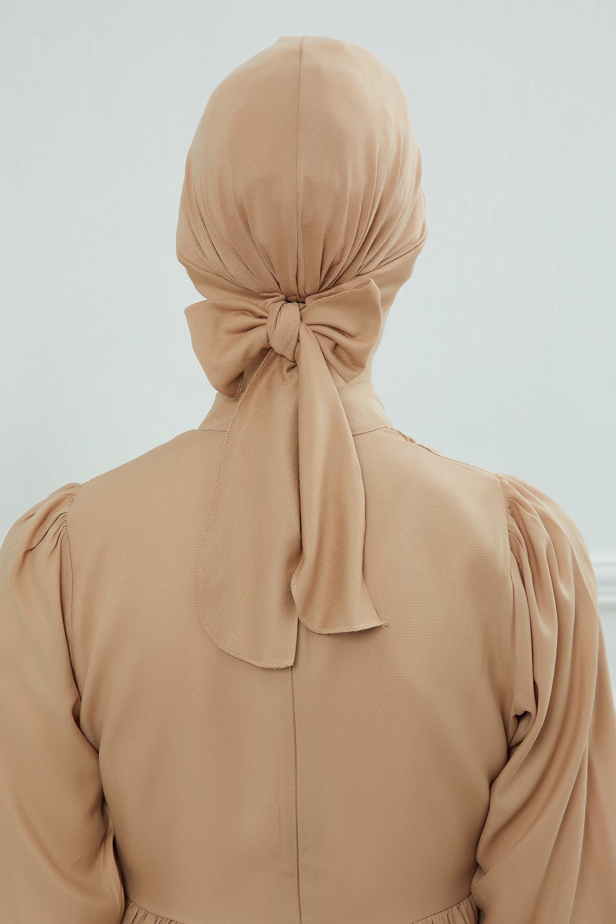 Plain Instant Turban Cotton Scarf Head Wrap, Belted Turban Bonnet for Women, Chic Design Instant Turban Hijab, Plain Chemo Bonnet Cap,B-31 Sand Brown