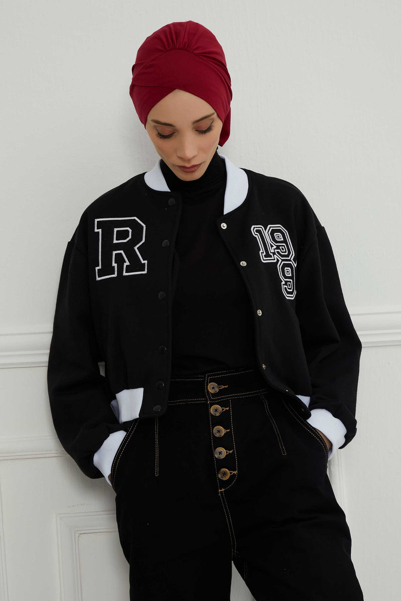 وشاح عمامة قطني سادة فوري للرأس، غطاء رأس عمامة بحزام للنساء، حجاب عمامة فوري بتصميم أنيق، قبعة بونيه كيميائي سادة، B-31