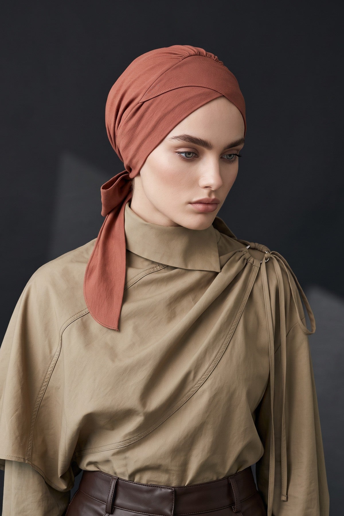Plain Instant Turban Cotton Scarf Head Wrap, Belted Turban Bonnet for Women, Chic Design Instant Turban Hijab, Plain Chemo Bonnet Cap,B-31