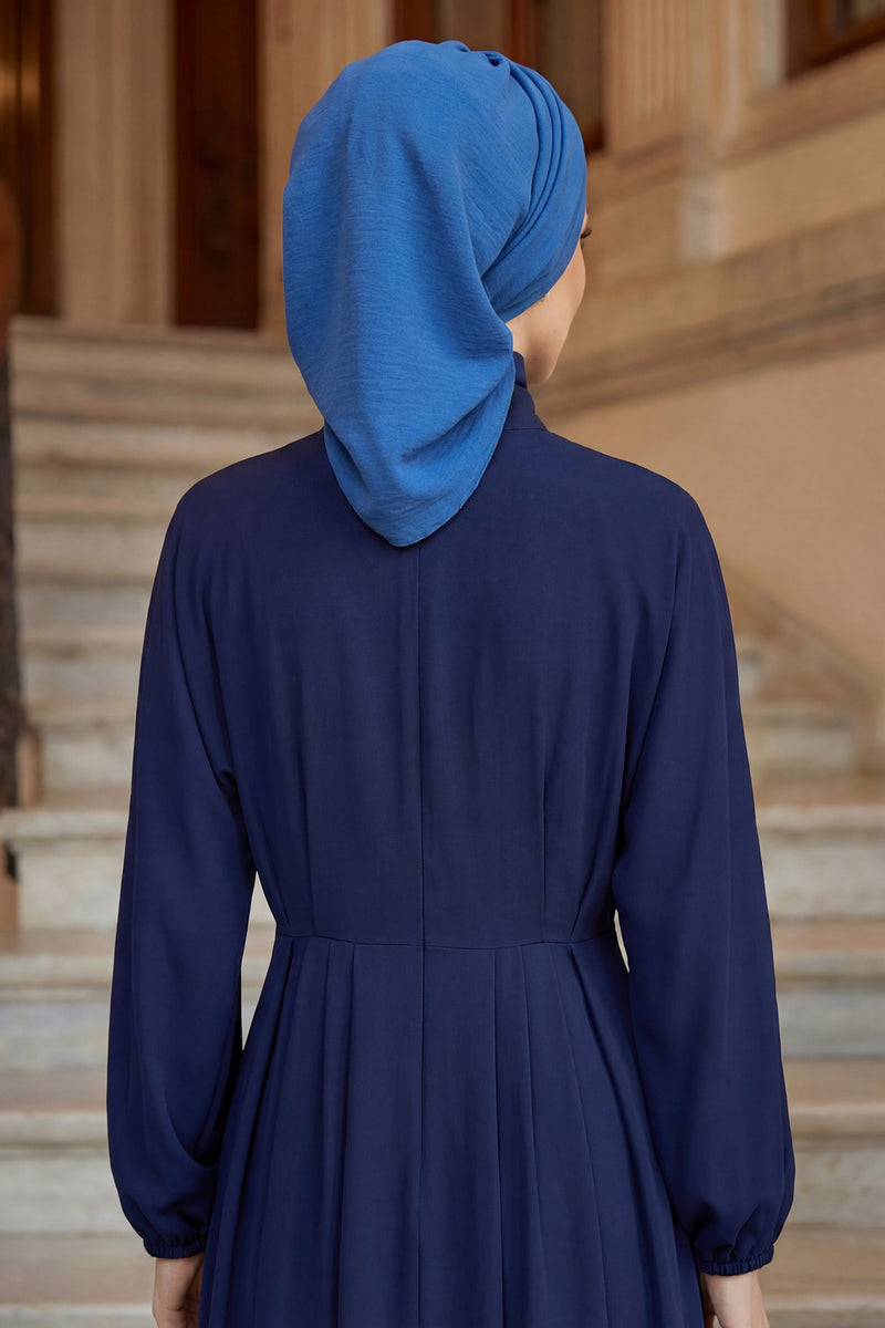 Pleated Aerobin Instant Turban for Women, Pre-Tied Modest Headwrap, Wrinkle-Resistant and Breathable Hijab Cap,HT-108A