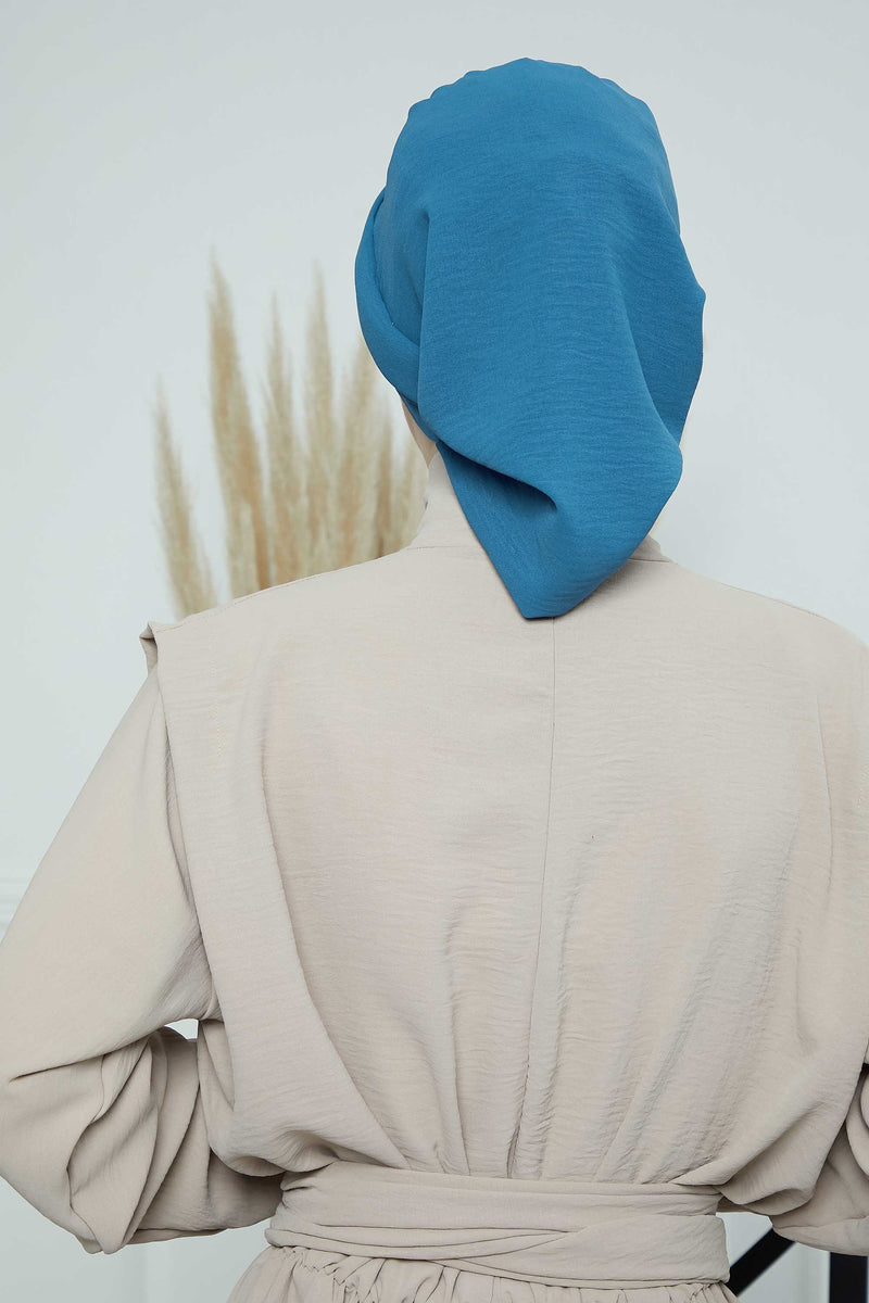 Pleated Aerobin Instant Turban for Women, Pre-Tied Modest Headwrap, Wrinkle-Resistant and Breathable Hijab Cap,HT-108A