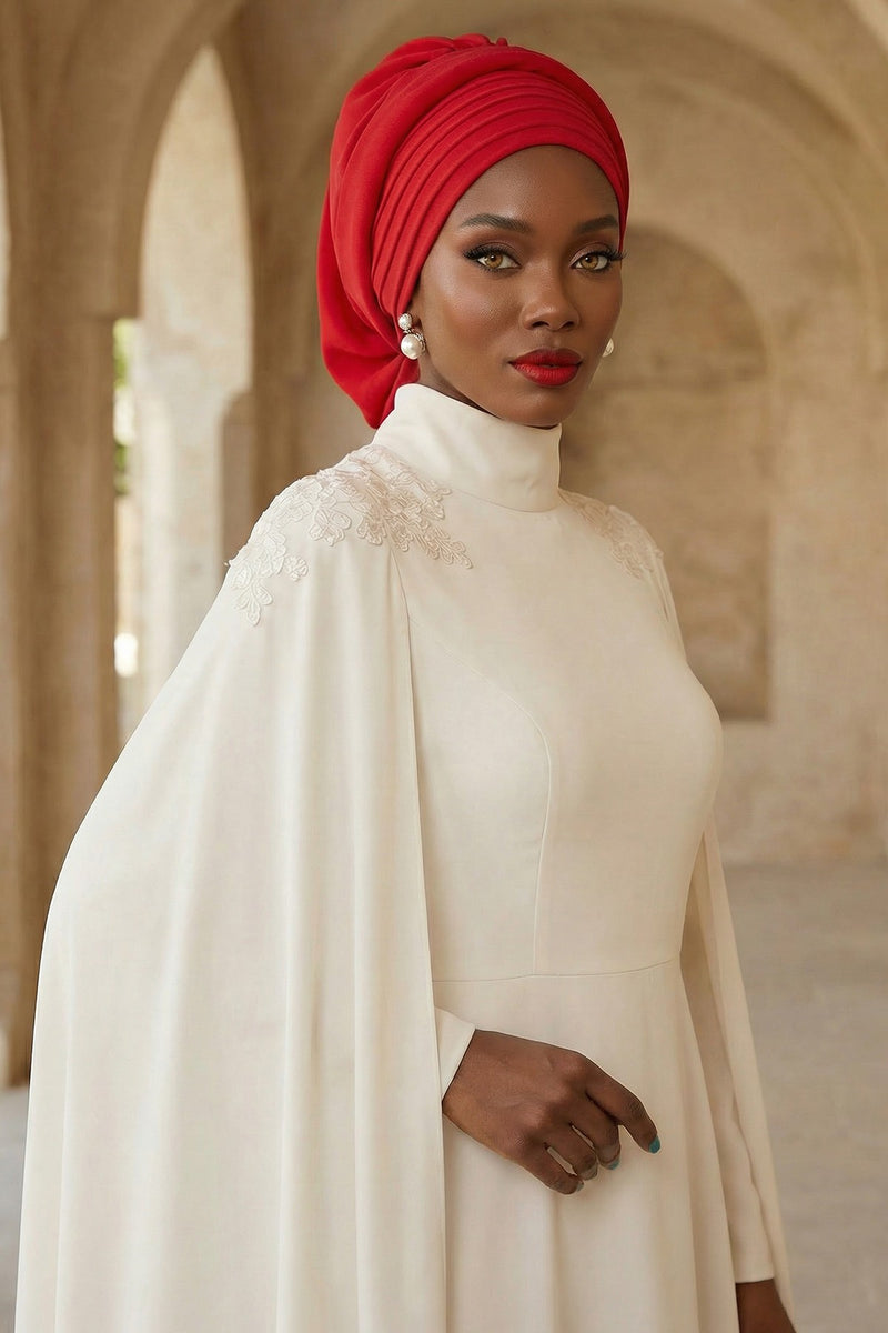 Pleated Aerobin Instant Turban for Women, Pre-Tied Modest Headwrap, Wrinkle-Resistant and Breathable Hijab Cap,HT-108A