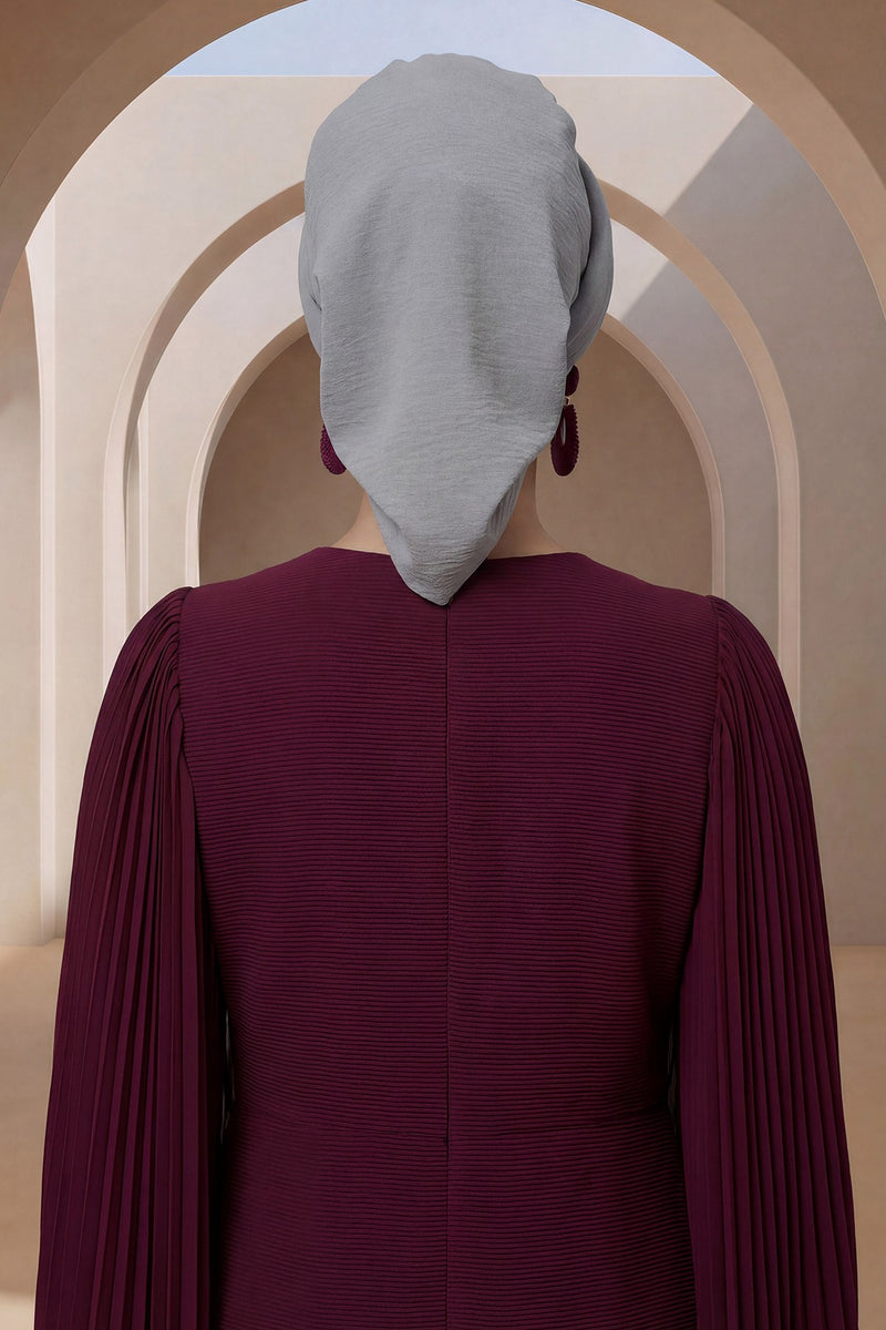 Pleated Aerobin Instant Turban for Women, Pre-Tied Modest Headwrap, Wrinkle-Resistant and Breathable Hijab Cap,HT-108A