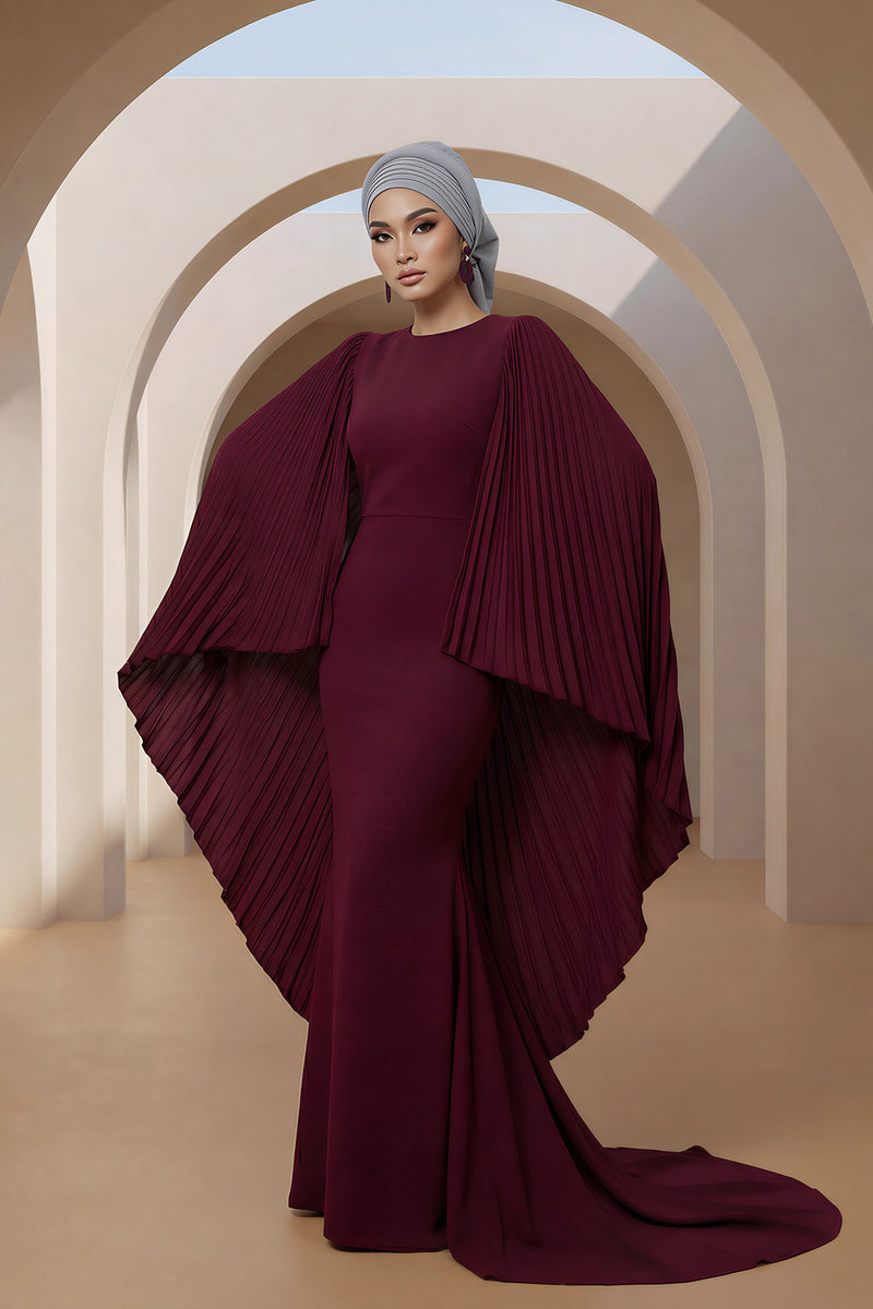 Pleated Aerobin Instant Turban for Women, Pre-Tied Modest Headwrap, Wrinkle-Resistant and Breathable Hijab Cap,HT-108A