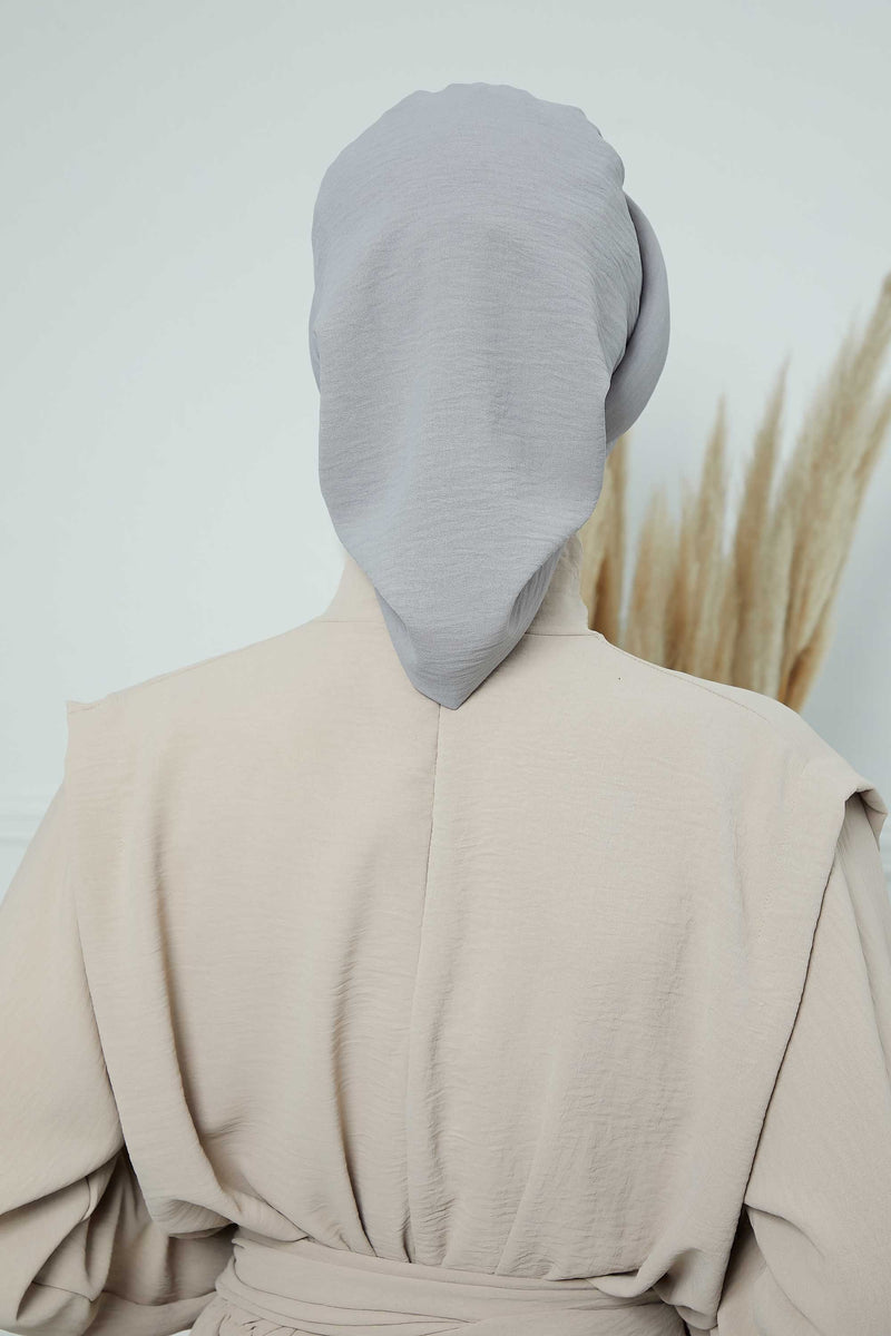 Pleated Aerobin Instant Turban for Women, Pre-Tied Modest Headwrap, Wrinkle-Resistant and Breathable Hijab Cap,HT-108A