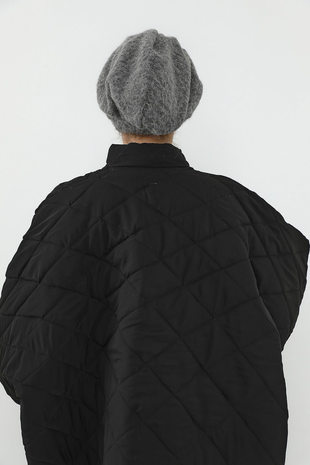 Pleated Bouclé Wool Winter Hijab Cap, Soft Textured Modest Women’s Beanie,B-98TK