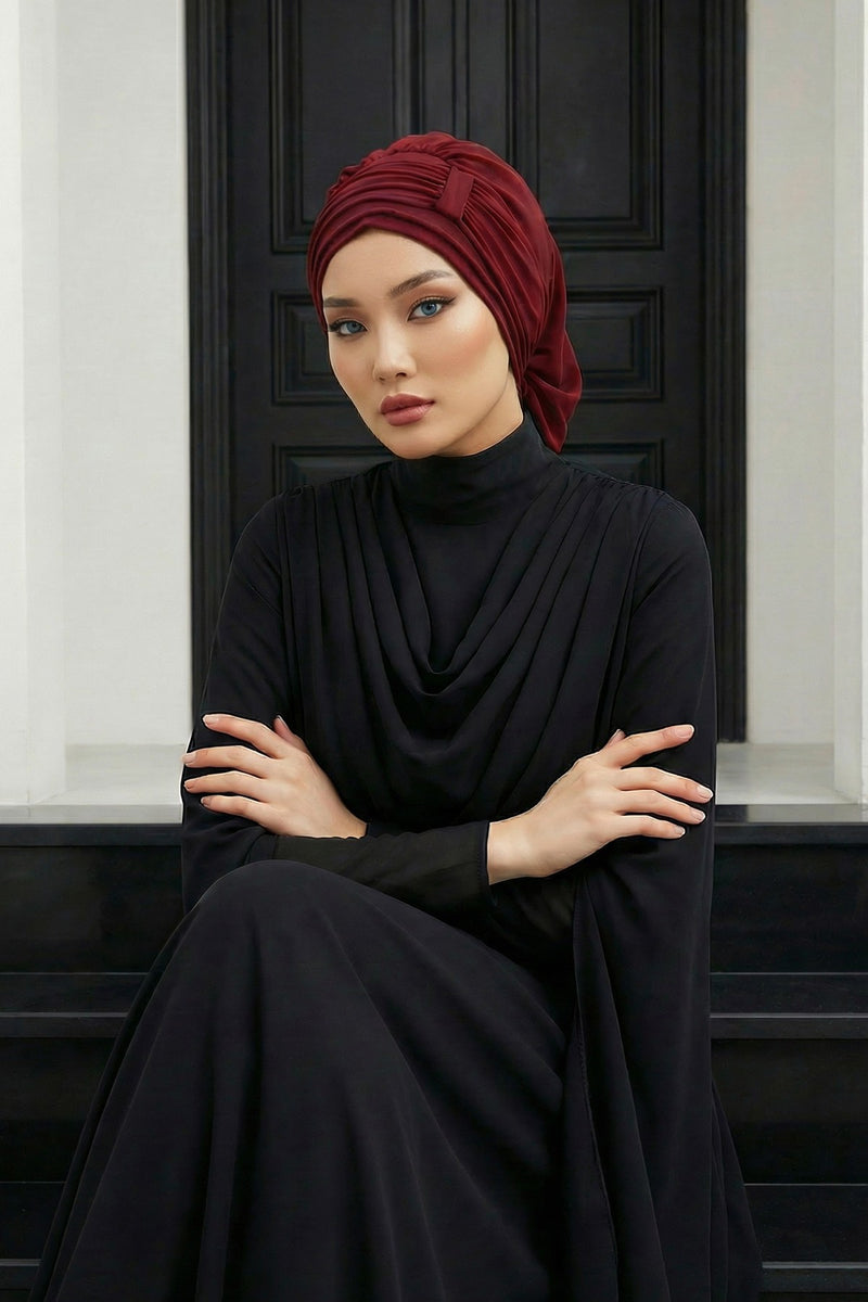 عمامة فورية وشاح شيفون للرأس للنساء أغطية رأس بتصميم أنيق وأنيق، HT-107