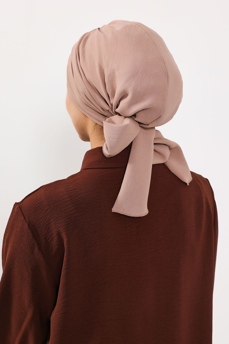 Pleated Instant Turban Aerobin Scarf Head Wrap, Belted Turban Bonnet for Women, Chic Design Instant Turban Hijab Chemo Headwear,B-86A