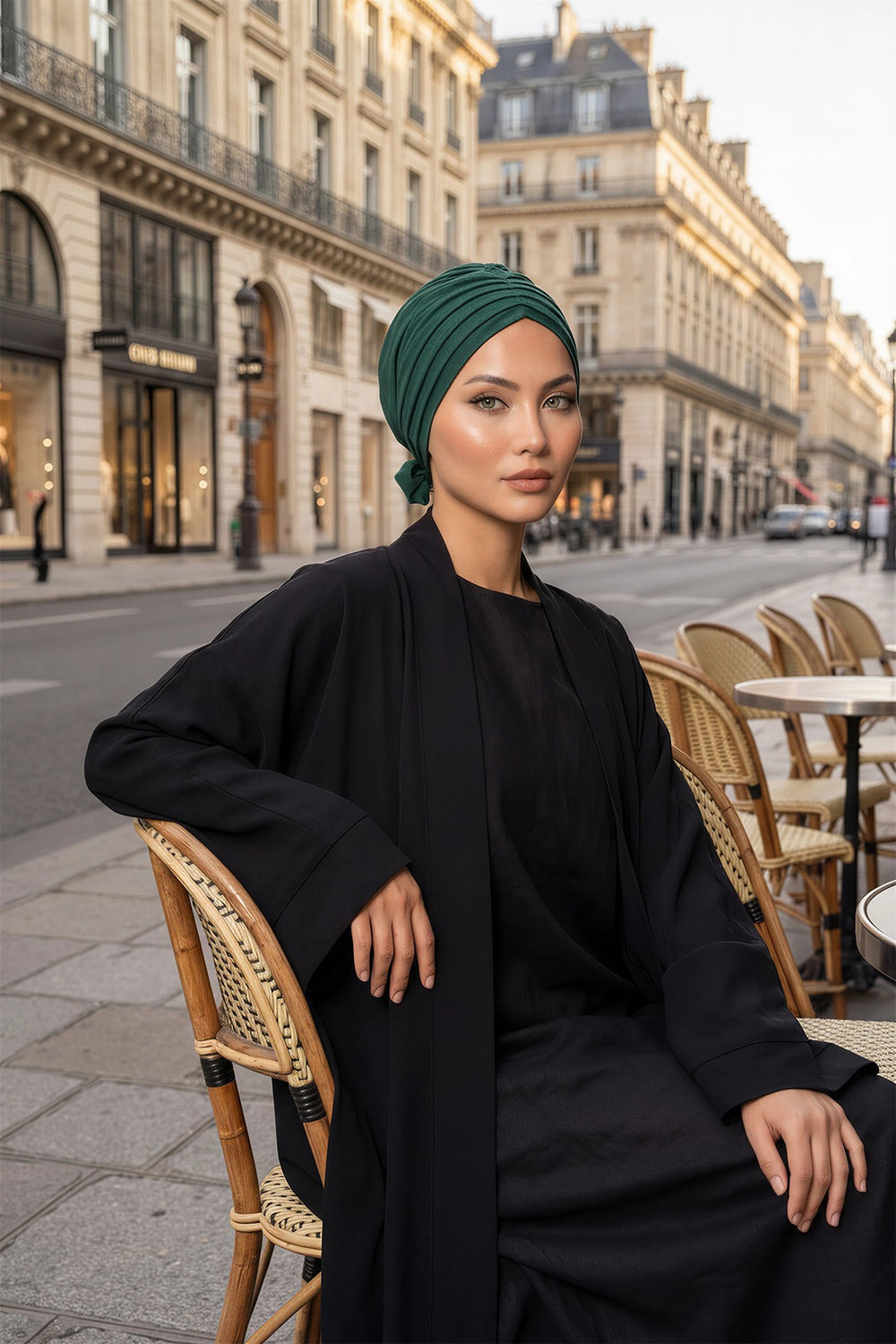Pleated Instant Turban Aerobin Scarf Head Wrap, Belted Turban Bonnet for Women, Chic Design Instant Turban Hijab Chemo Headwear,B-86A Dark Green