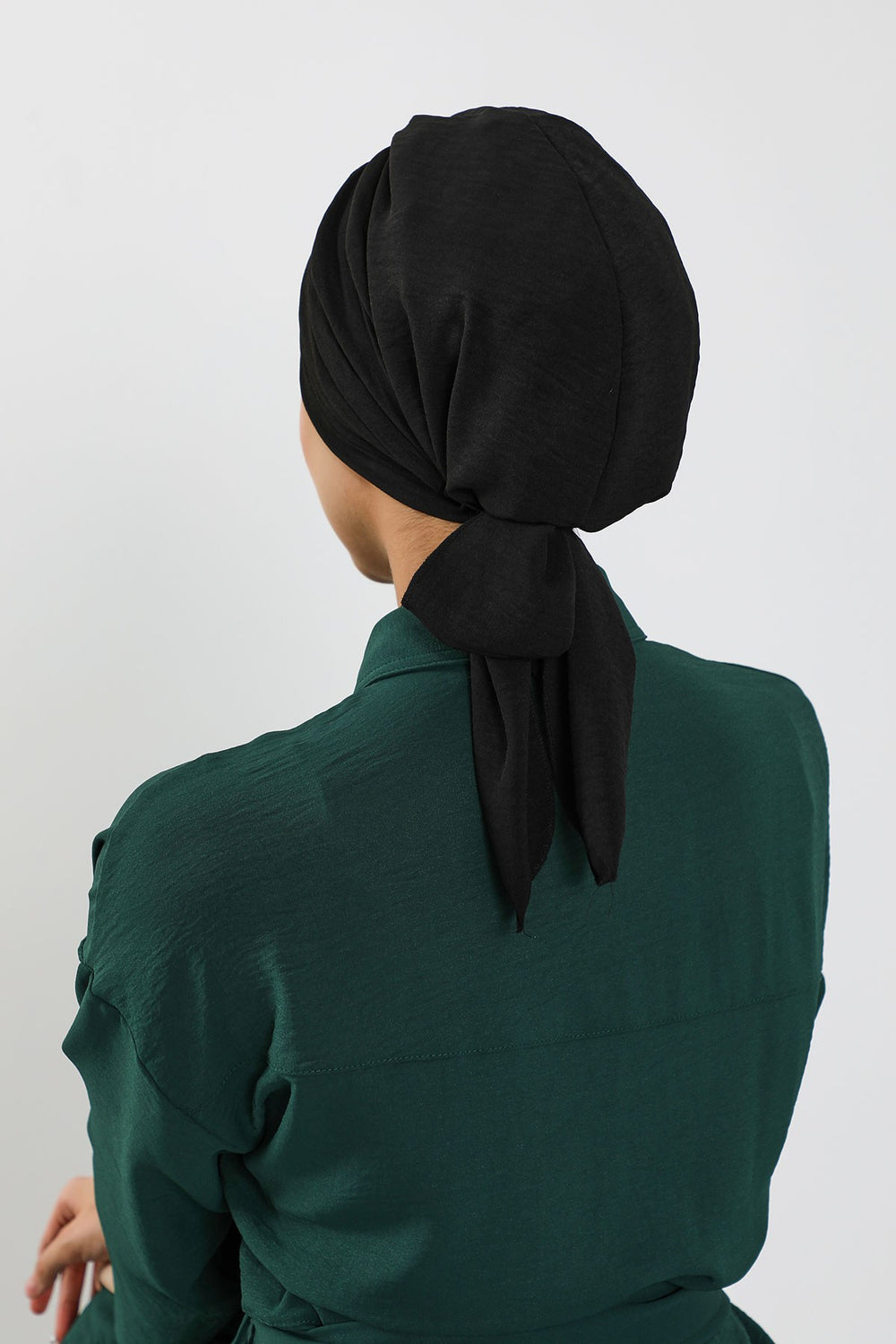 Pleated Instant Turban Aerobin Scarf Head Wrap, Belted Turban Bonnet for Women, Chic Design Instant Turban Hijab Chemo Headwear,B-86A Black