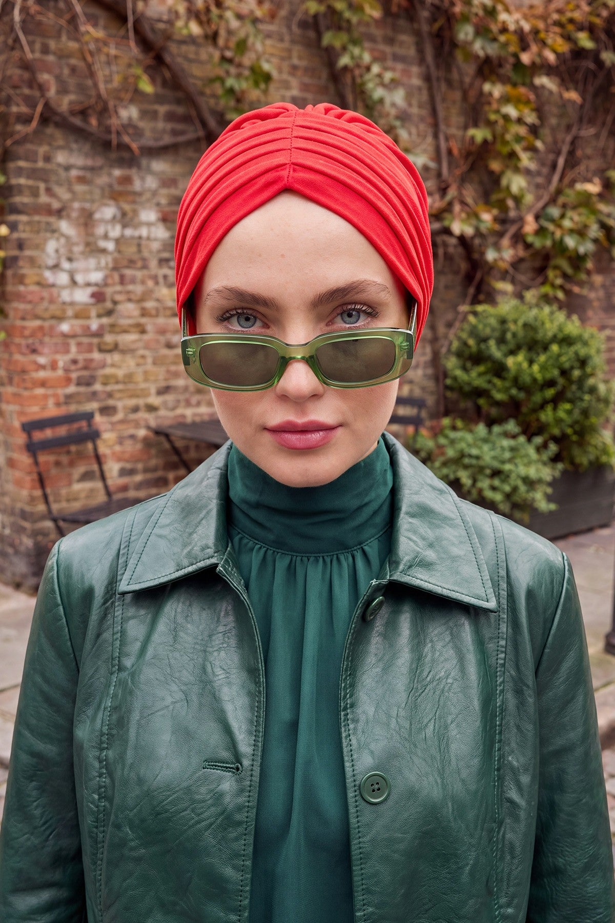 Pleated Instant Turban Aerobin Scarf Head Wrap, Belted Turban Bonnet for Women, Chic Design Instant Turban Hijab Chemo Headwear,B-86A Red