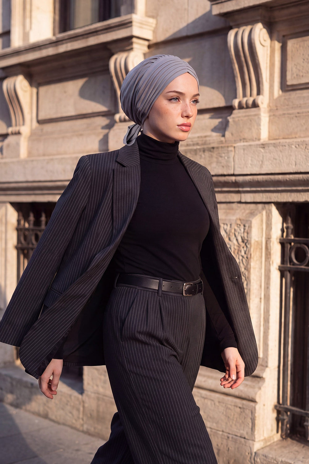 Pleated Instant Turban Aerobin Scarf Head Wrap, Belted Turban Bonnet for Women, Chic Design Instant Turban Hijab Chemo Headwear,B-86A