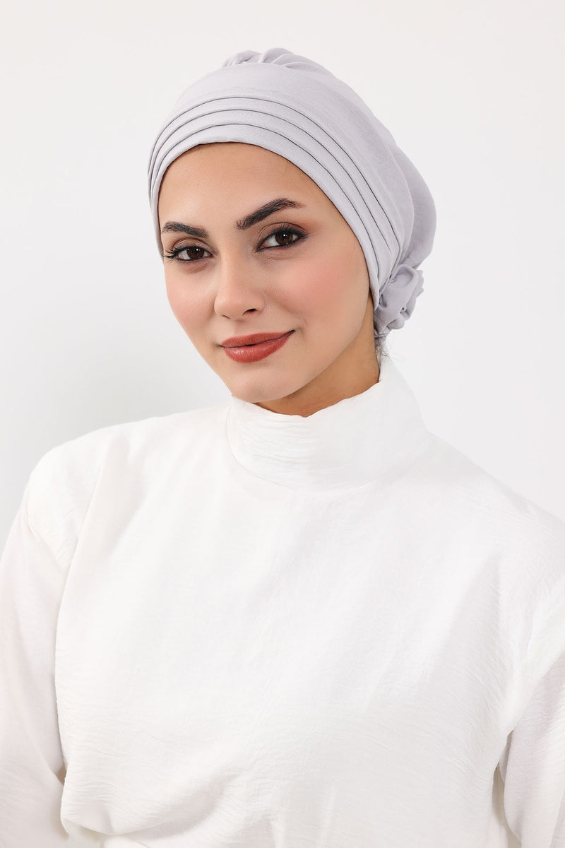 عمامة فورية مطوية مصنوعة من قماش إيروبين عالي الجودة، حجاب عمامة أنيق مقاوم للتجاعيد، غطاء رأس بغطاء رأس كيميائي سهل الالتفاف، B-74A