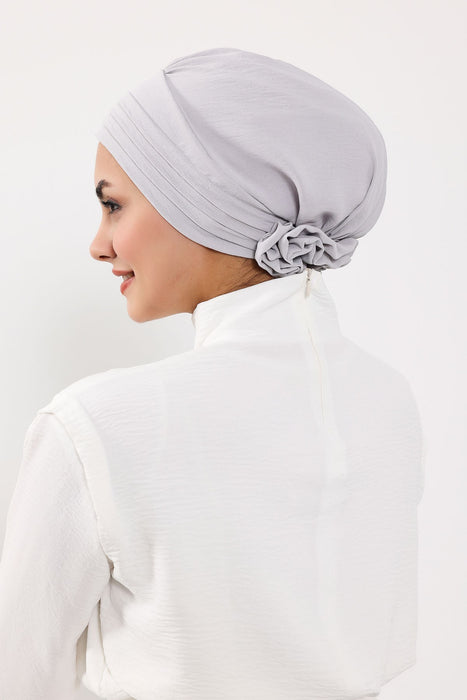 Plissierter Instant-Turban aus hochwertigem Aerobin-Stoff, knitterfreier, stylischer Turban-Hijab, leicht zu wickelnde Chemo-Haube, B-74A