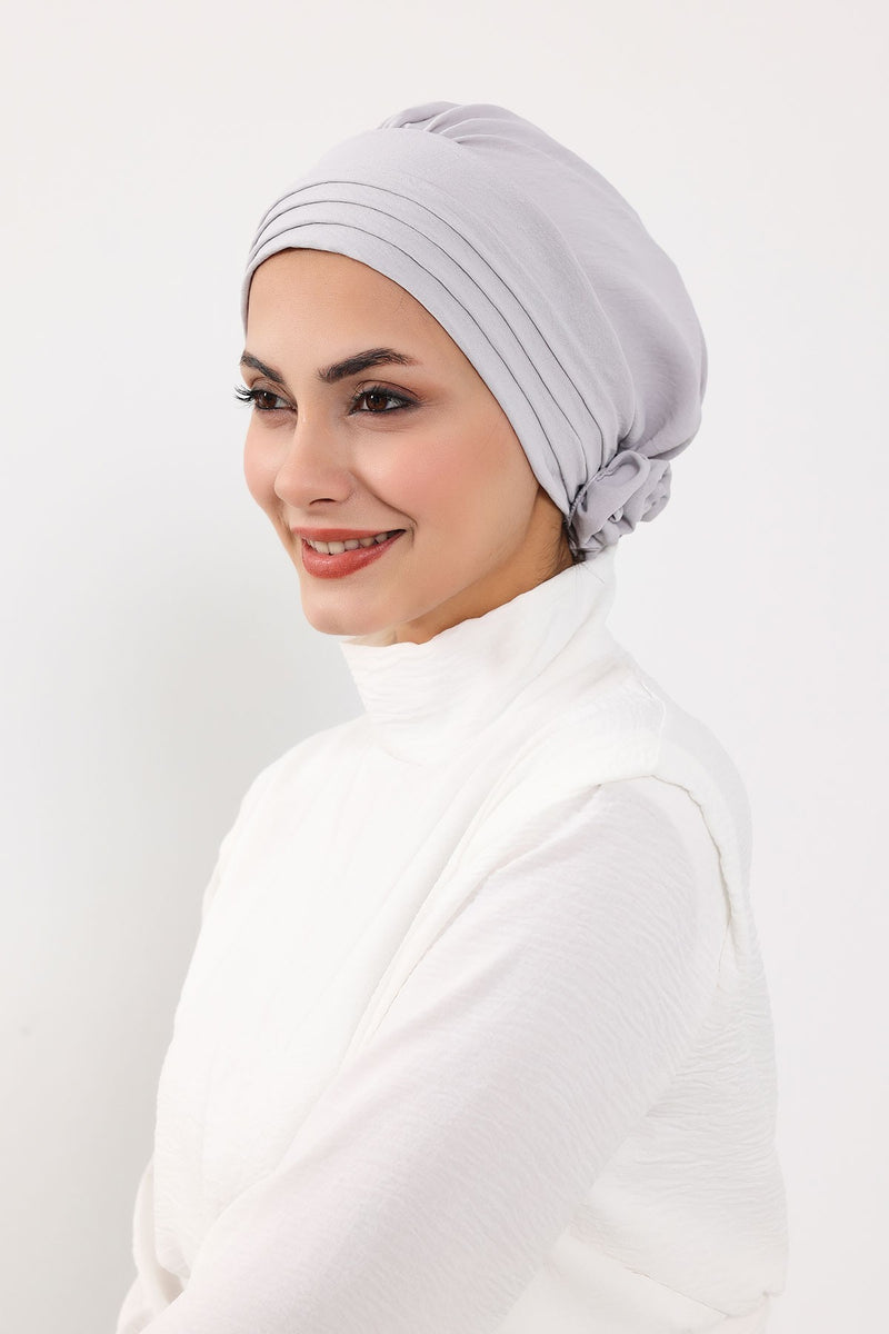 عمامة فورية مطوية مصنوعة من قماش إيروبين عالي الجودة، حجاب عمامة أنيق مقاوم للتجاعيد، غطاء رأس بغطاء رأس كيميائي سهل الالتفاف، B-74A