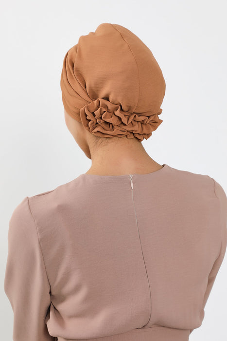 Plissierter Instant-Turban aus hochwertigem Aerobin-Stoff, knitterfreier, stylischer Turban-Hijab, leicht zu wickelnde Chemo-Haube, B-74A