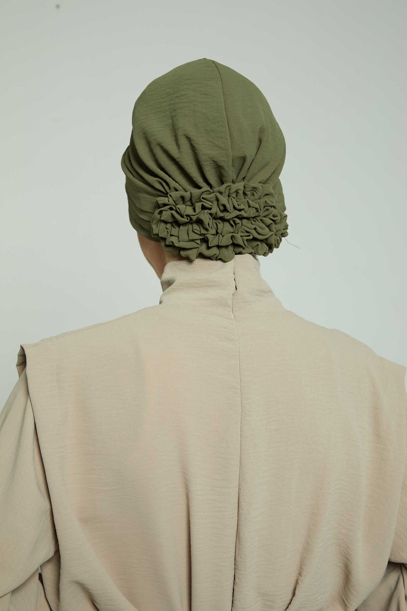 Pleated Instant Turban made from High Quality Aerobin Fabric, Wrinkle-Resistant Stylish Turban Hijab, Easy Wrap Chemo Bonnet Headwear,B-74A