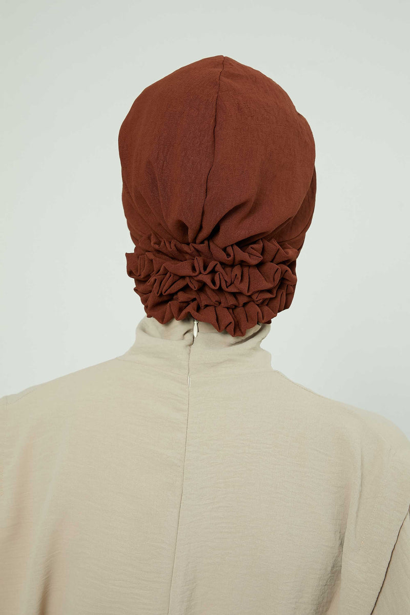 Pleated Instant Turban made from High Quality Aerobin Fabric, Wrinkle-Resistant Stylish Turban Hijab, Easy Wrap Chemo Bonnet Headwear,B-74A