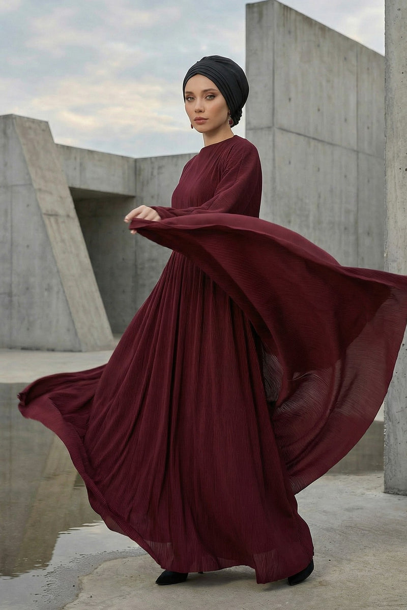 Pleated Instant Turban made from High Quality Aerobin Fabric, Wrinkle-Resistant Stylish Turban Hijab, Easy Wrap Chemo Bonnet Headwear,B-74A