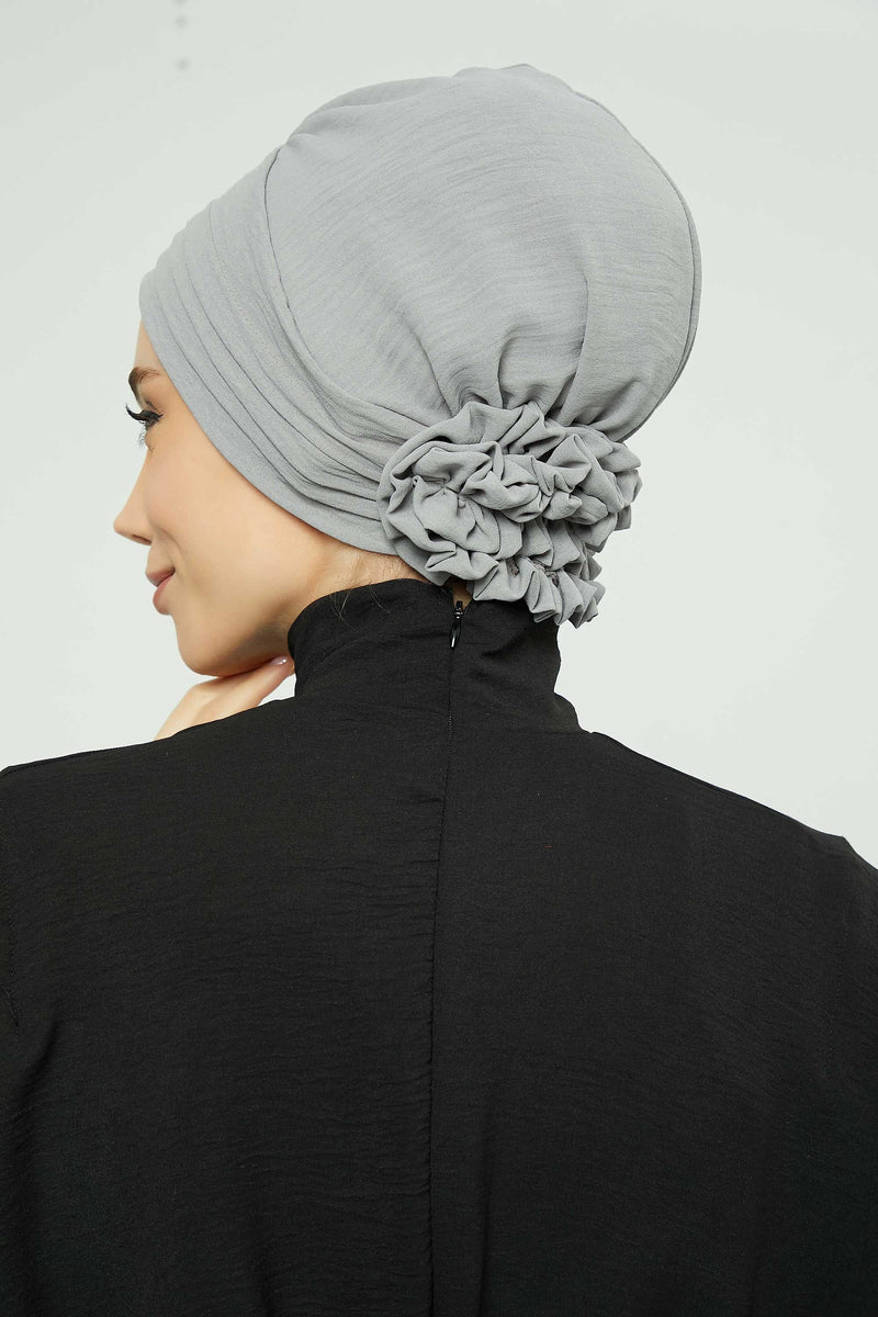 Pleated Instant Turban made from High Quality Aerobin Fabric, Wrinkle-Resistant Stylish Turban Hijab, Easy Wrap Chemo Bonnet Headwear,B-74A