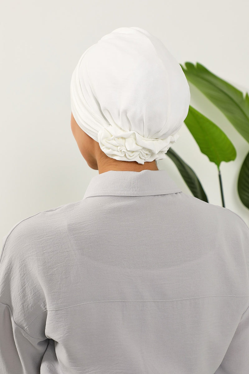 Pleated Instant Turban made from High Quality Aerobin Fabric, Wrinkle-Resistant Stylish Turban Hijab, Easy Wrap Chemo Bonnet Headwear,B-74A