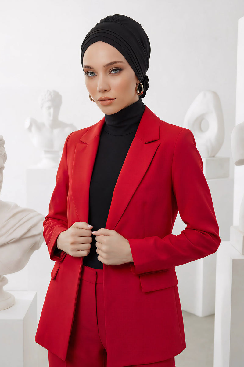 عمامة فورية مطوية مصنوعة من القطن الممشط عالي الجودة، حجاب عمامة مريح مربوط مسبقًا، غطاء رأس مرن للسرطان الكيميائي، B-74