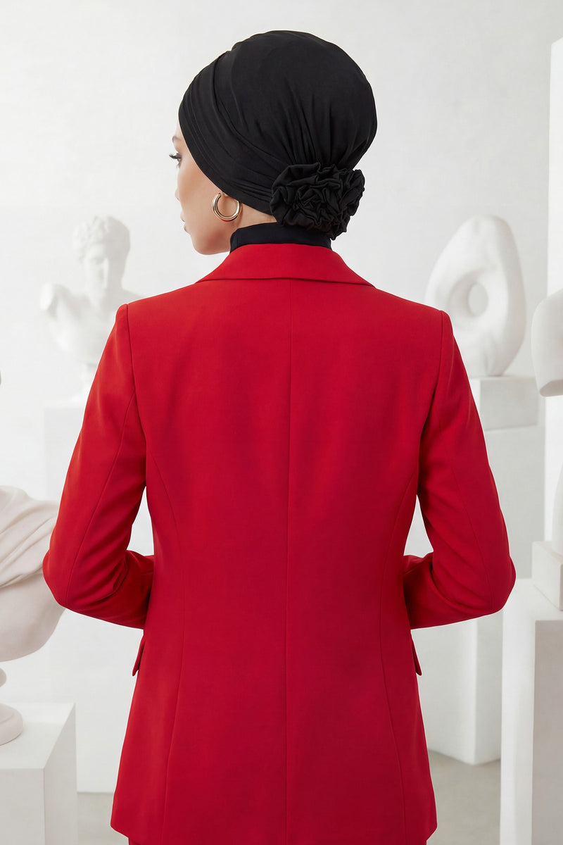 عمامة فورية مطوية مصنوعة من القطن الممشط عالي الجودة، حجاب عمامة مريح مربوط مسبقًا، غطاء رأس مرن للسرطان الكيميائي، B-74