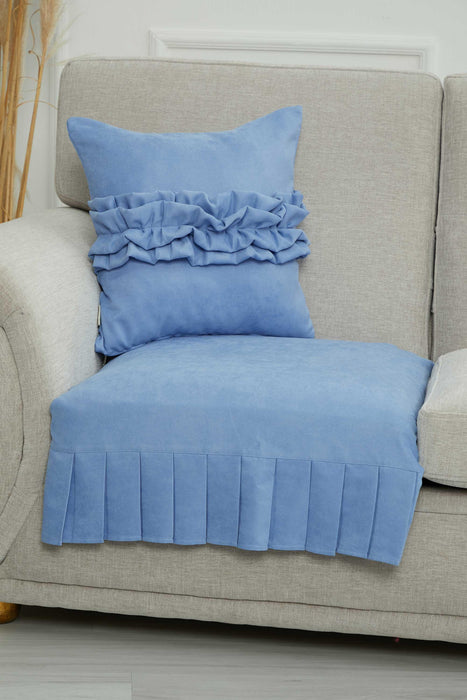 Pleated Reversible Knitted Polyester Decorative Armchair Shawl and Throw Blanket Furniture Protector Washable Cover for Family,KO-27